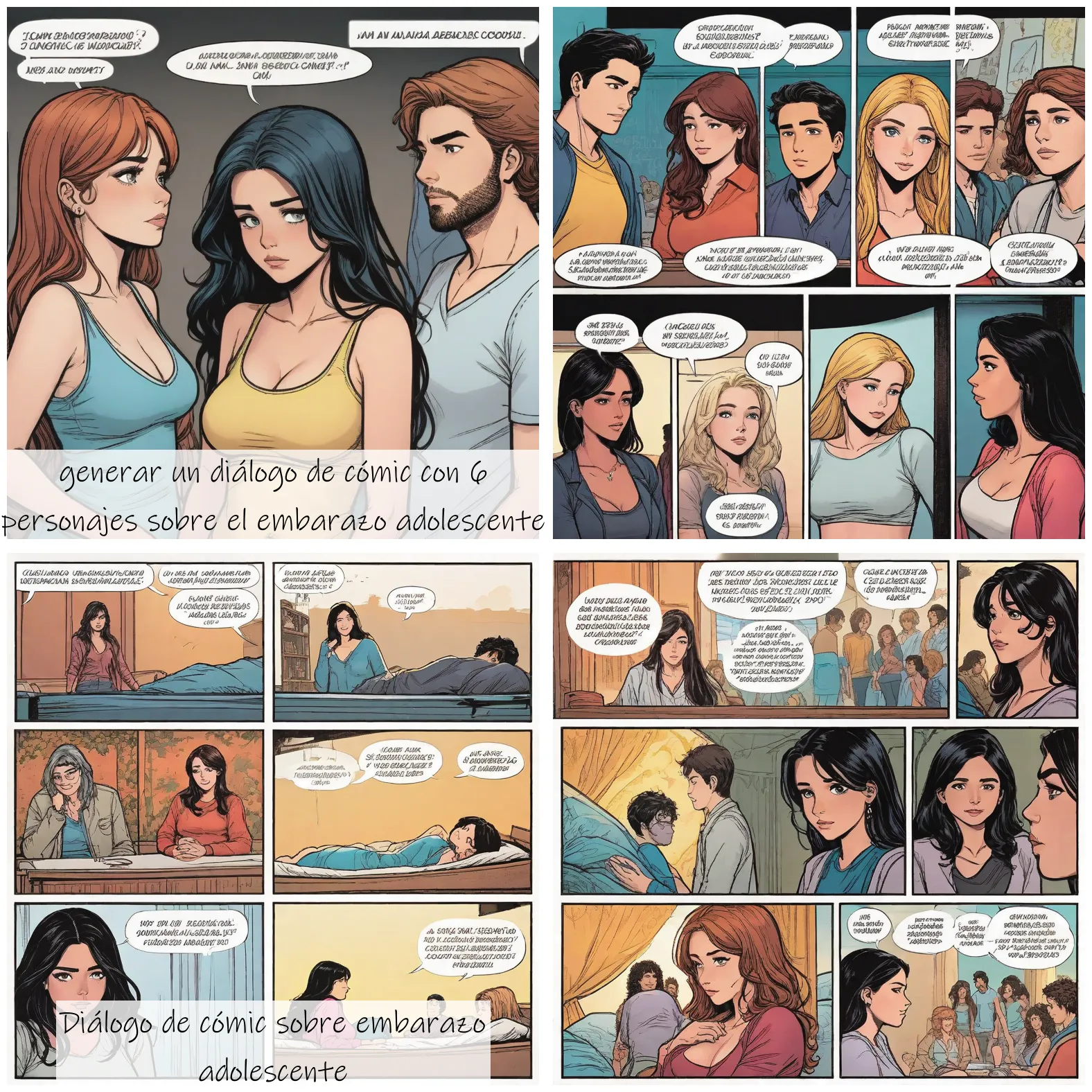 Story Diffusion - Comic book Image - generar-un-dilogo-de-cmic-con-6-personajes-sobre-el-embarazo-adolescente-dilogo-de-cmic-sobre-embarazo-adolescente-panel-1-ana-llorando-estoy-embarazada-sofa-sofa-sorprendida-ana-no-cmo-pas-esto-ana-nerviosa-no-s-solo-me-parece--hg63f0sj0srgp0cg6j0b5vdzm0