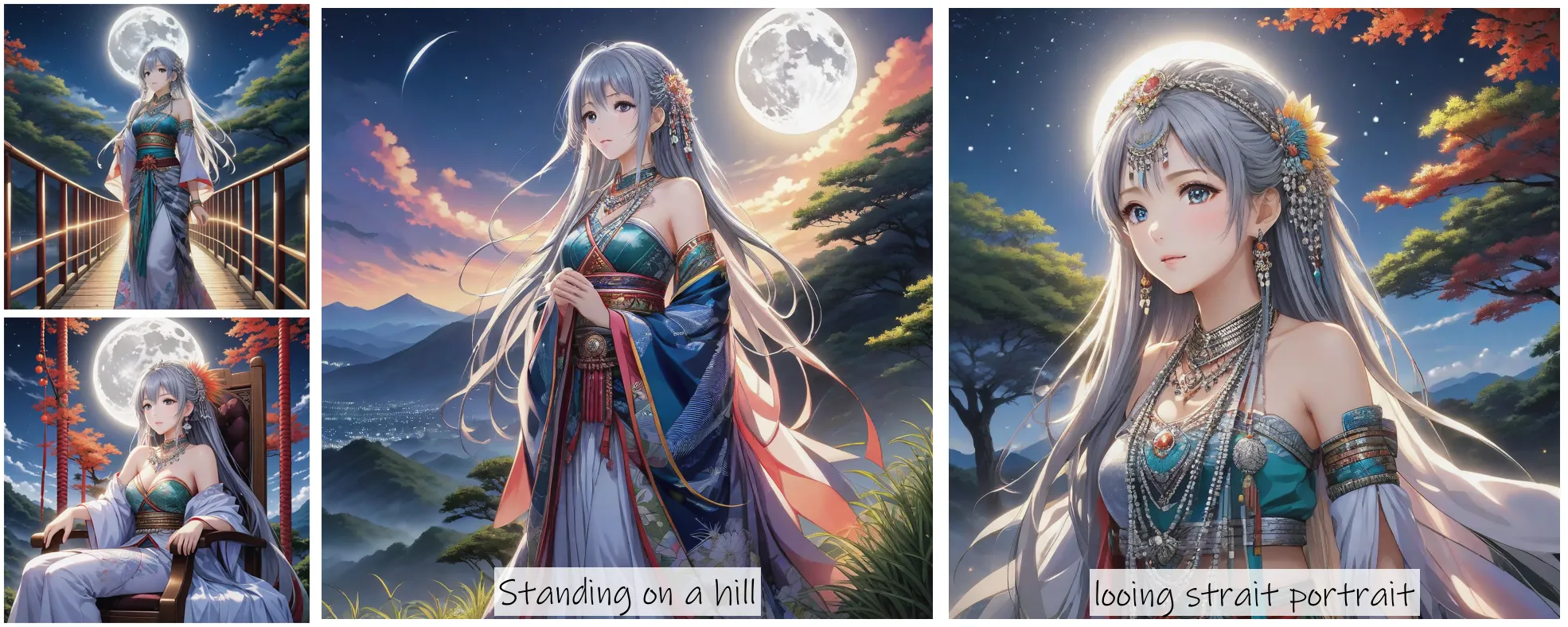 Story Diffusion - Japanese Anime Image - a-stunning-anime-affrican-tribal-gril-grey-hair-bridal-attire-intricate-tribal-attire-colorful-spiritual-her-regal-jewels-sparkling-under-the-moonlit-sky-z1at9q5r9drgj0cffw4rwraz8w