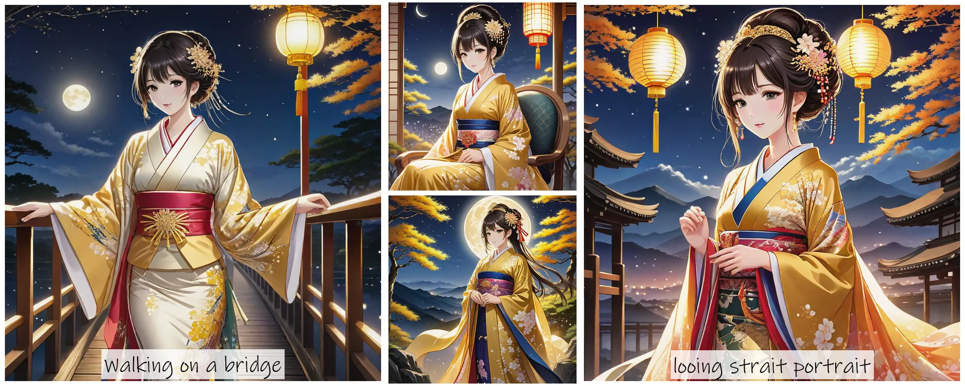 Story Diffusion - Japanese Anime Image - a-stunning-anime-japanese-kimono-colorful-golden-bridal-attire-intricate-tribal-attire-her-regal-jewels-sparkling-under-the-moonlit-sky-ww1kfhnbmdrgp0cffvy9k7z66r