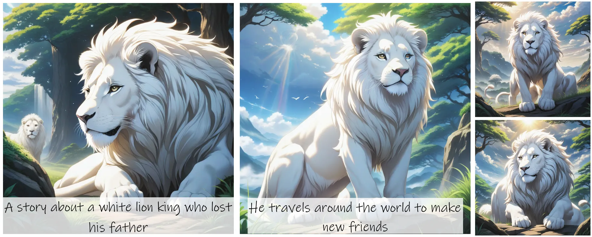 Story Diffusion - Japanese Anime Image - a-white-lion-dkwncgpgb1rgg0cg57wbc39dbc