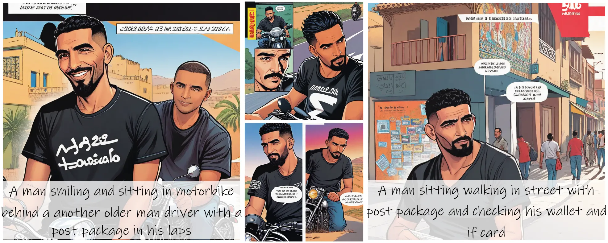 Story Diffusion - Comic book Image - a-handsome-40-years-old-moroccon-man-img-wearing-a-black-t-shirt-with-white-text--egah4v8cd5rj00cgs8hvmjxgf8