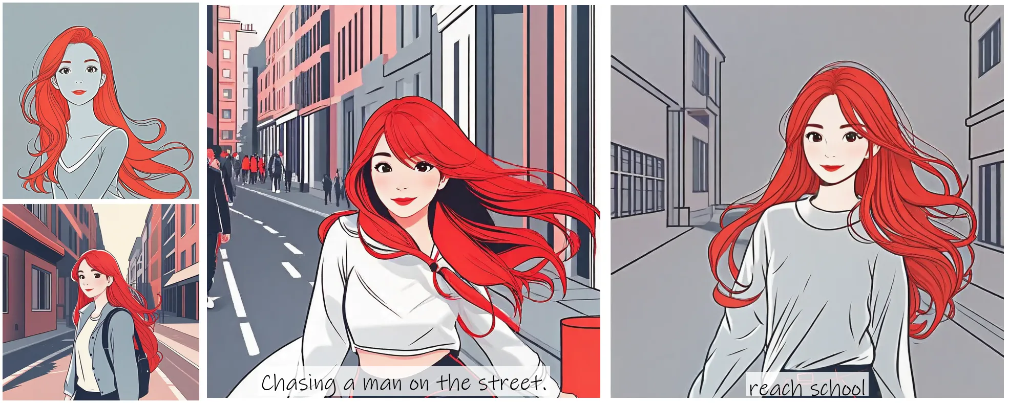 Story Diffusion - Line art Image - a-cute-girl-with-red-long-hair-img-dt4dh5xpnhrj00cgrsyr4emygr