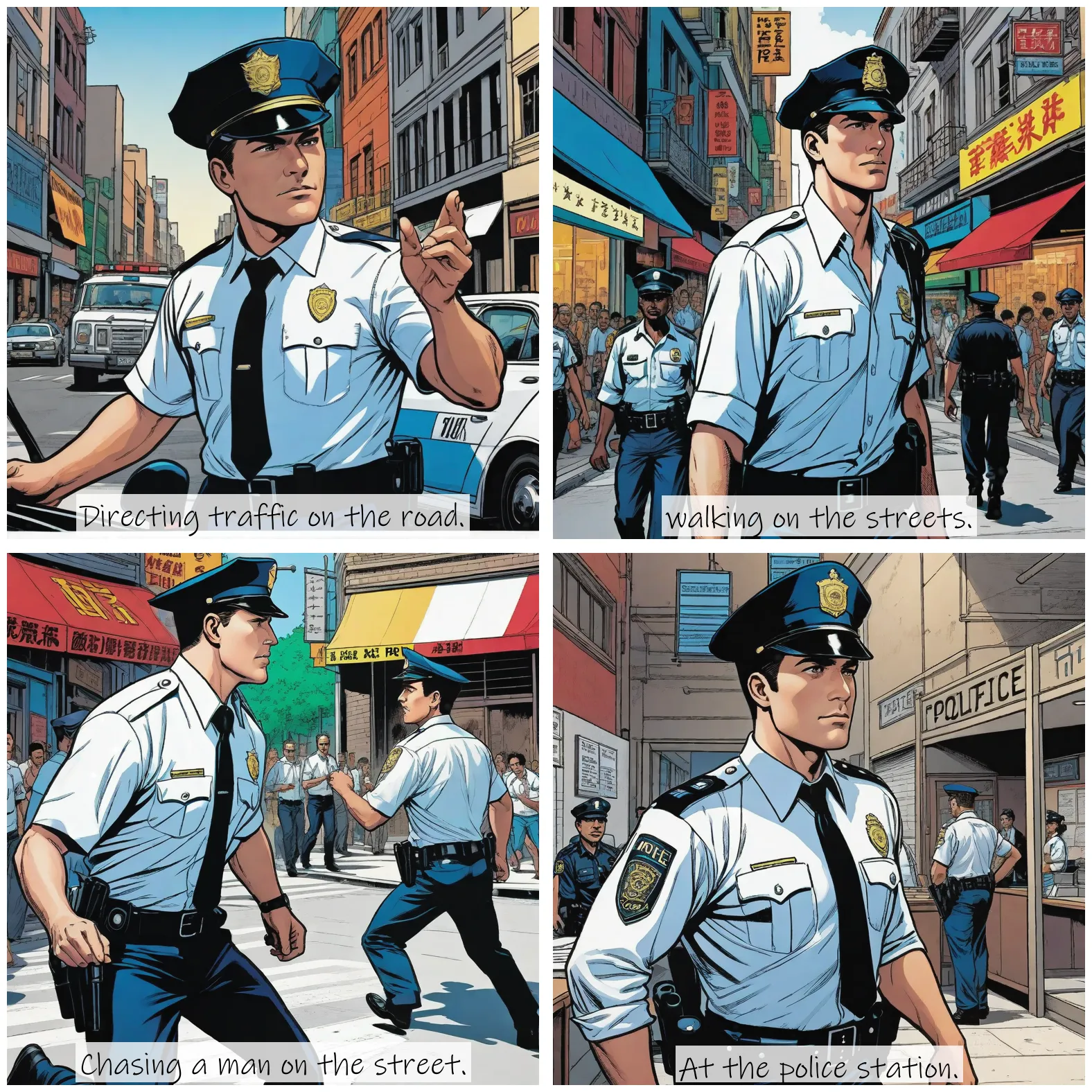 Story Diffusion - Comic book Image - a-policeman-img-wearing-a-white-shirt-0emdjyg075rgm0cfg1g8d25f0m