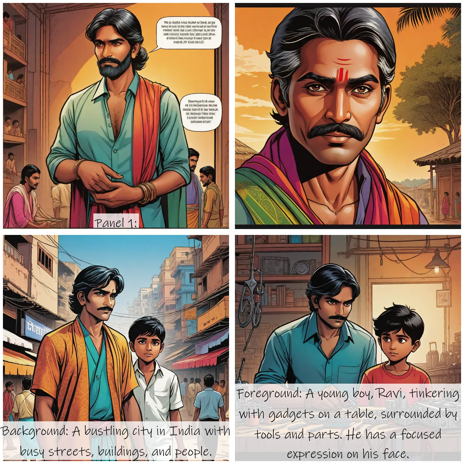 Story Diffusion - Comic book Image - a-male-of-35-years-indian-he-is-father-of-8-year-male-kid-trjzaqv0s5rgj0cgfhrsxjv4sg