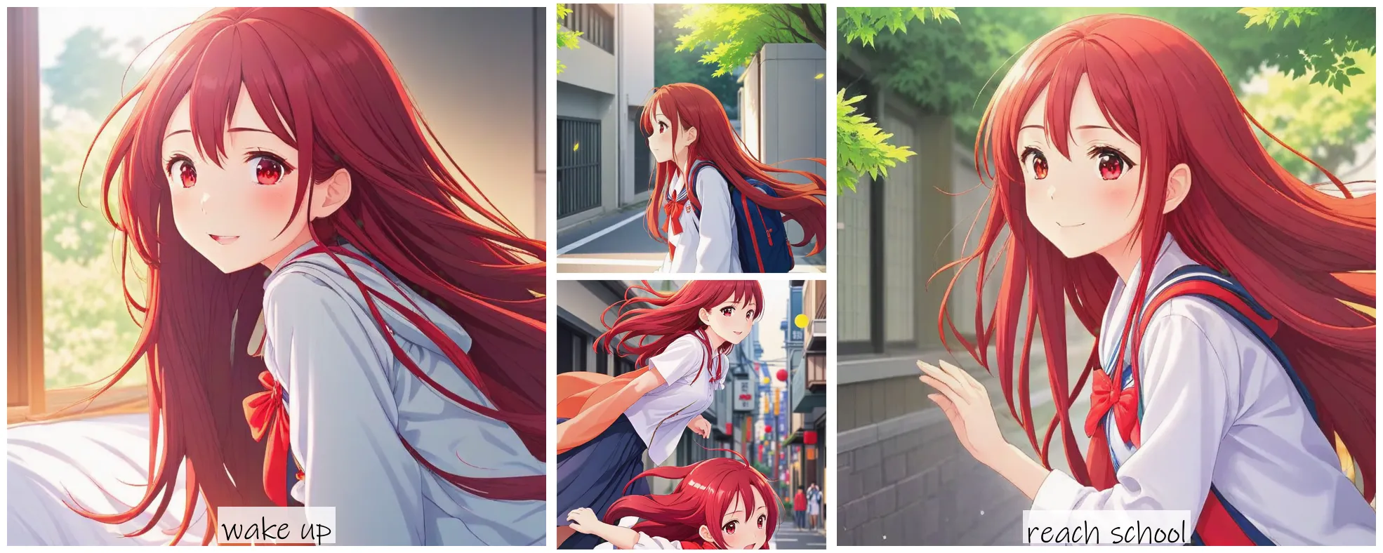 Story Diffusion - Japanese Anime Image - a-cute-girl-with-red-long-hair-img-yw3tcga7knrj20cgrswvy932w0