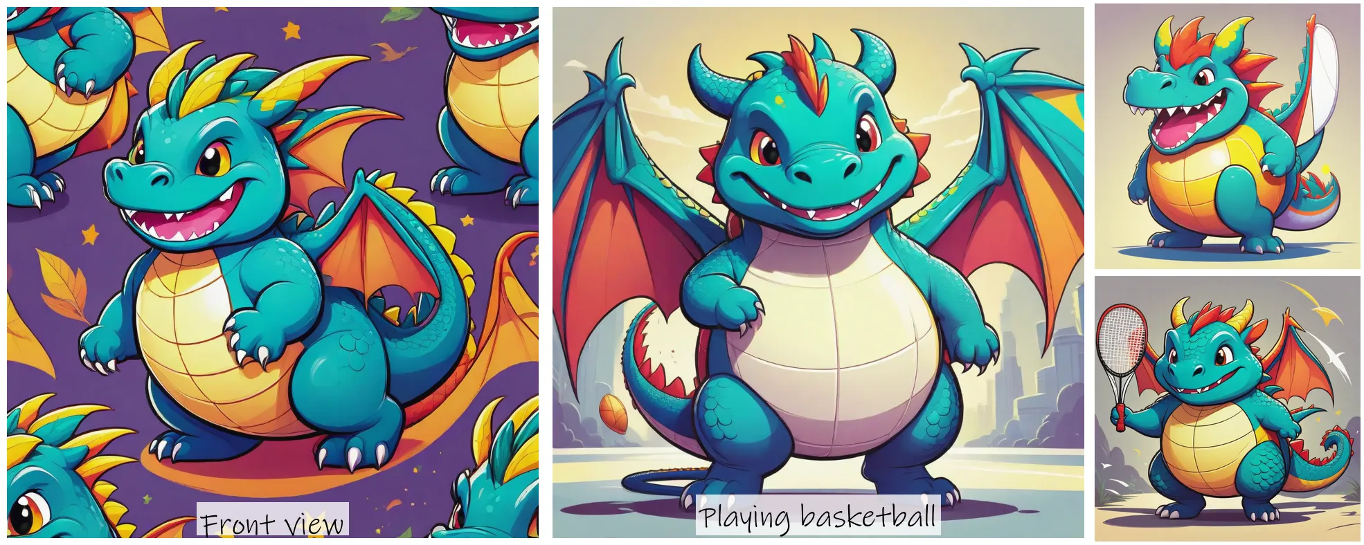 Story Diffusion - Comic book Image - chubby-dragon-in-a-cartoon-style-features-include-cuteness-simplicity-and-flat-design-elements-the-image-should-have-a-plain-white-background-yk616yws05rgg0cg901a4wa1ym