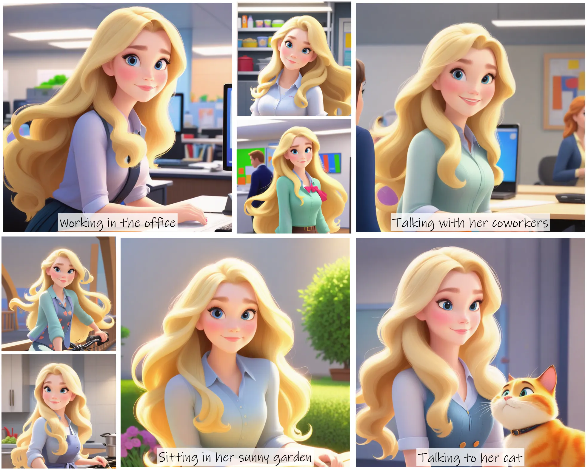 Story Diffusion - Disney Charactor Image - a-beautiful-woman-img-with-long-wavy-blonde-hair-d4maws0f9nrgg0cfpkg9qmr2s0