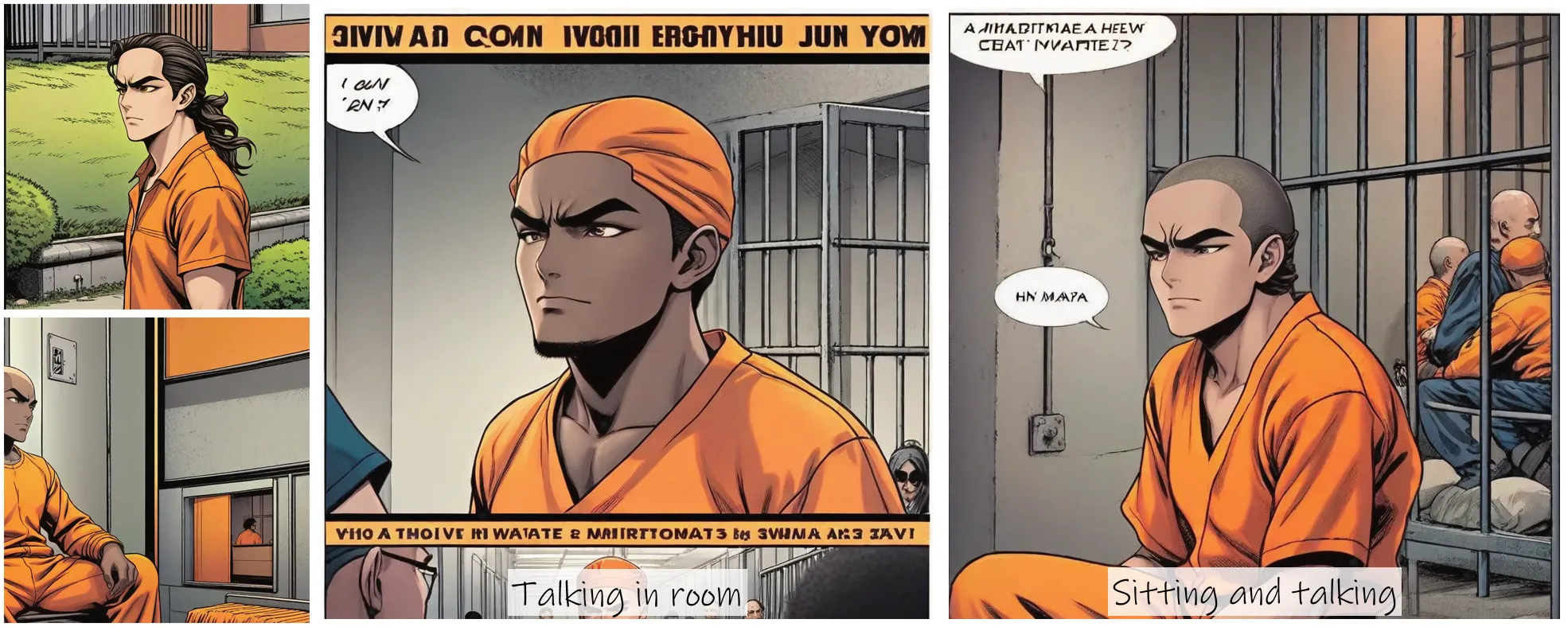 Story Diffusion - Comic book Image - a-prison-inmate-img-wearing-an-orange-jumpsuit--jdeycj39fdrj40cgw7stqzzmdc