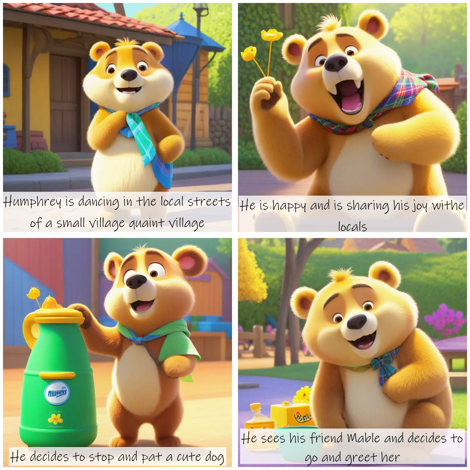 Story Diffusion - Disney Charactor Image - humphrey-is-a-magical-bear-img-who-loves-honey-adventures-and-dancing-enmw1kfbbnrj20cgt9j8nrnktm