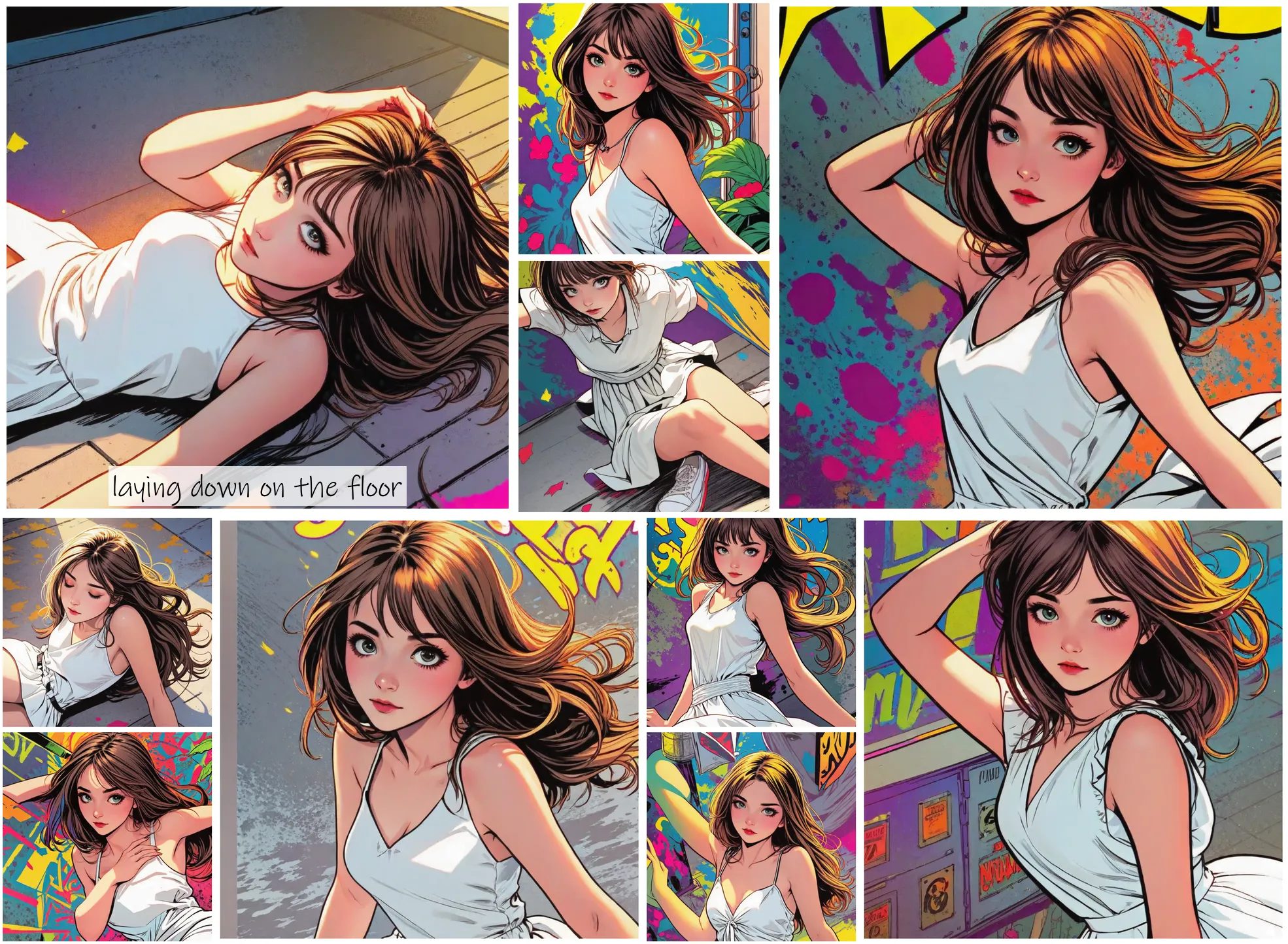 Story Diffusion - Comic book Image - teenage-girl-img-white-dress-8d8s243jq1rgg0cffybby58y54