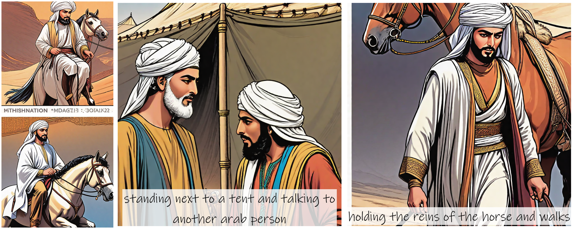 Story Diffusion - Comic book Image - an-arab-man-img-of-6th-century-wearing-long-robe-and-turban-on-his-head-pav2navtq5rgm0cfes785rzf00