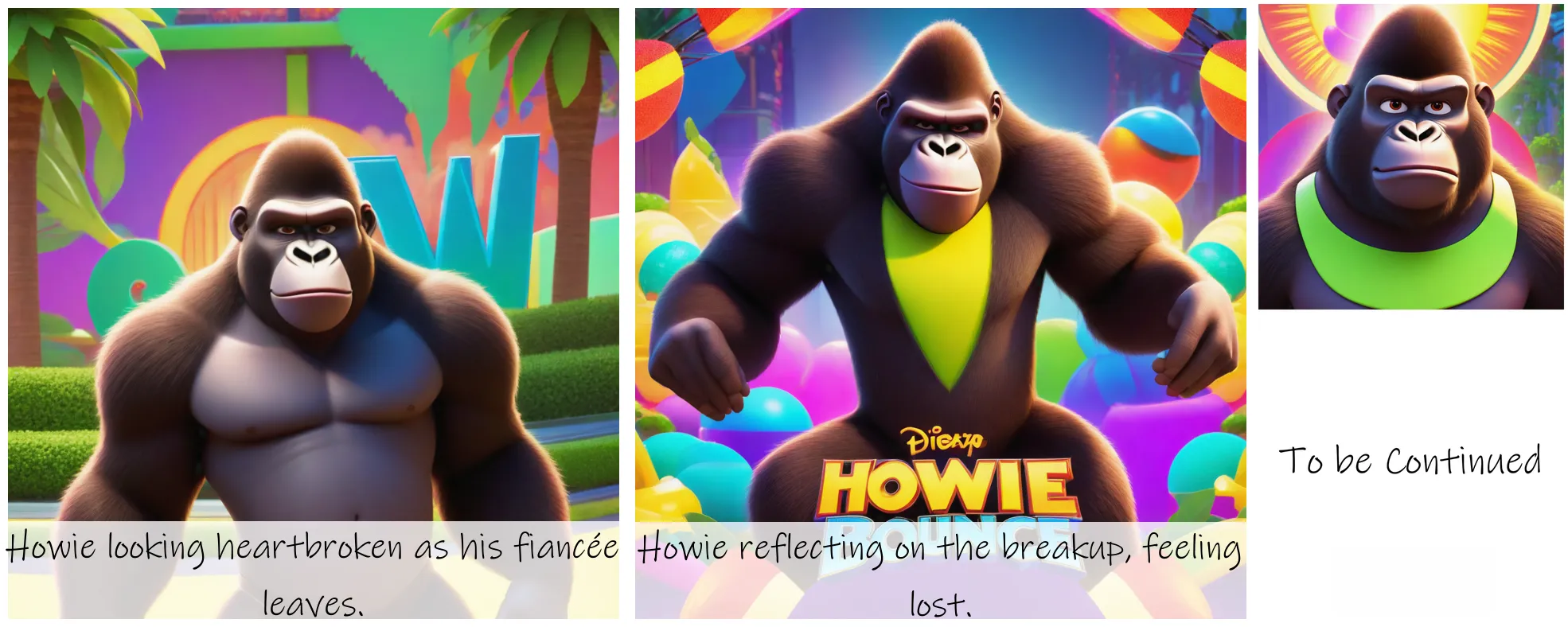 Story Diffusion - Disney Charactor Image - howie-bounce-the-gorilla-is-a-vibrant-anthropomorphic-gorilla-man-img-designed-in-a-pixar-3d-style-combining-the-energy-and-charisma-of-a-top-dj-with-the-fun-and-approachable-appeal-of-a-gorilla-based-on-the-provided-reference-i-t1mjsaanpnrgm0cfgp7v817nm4